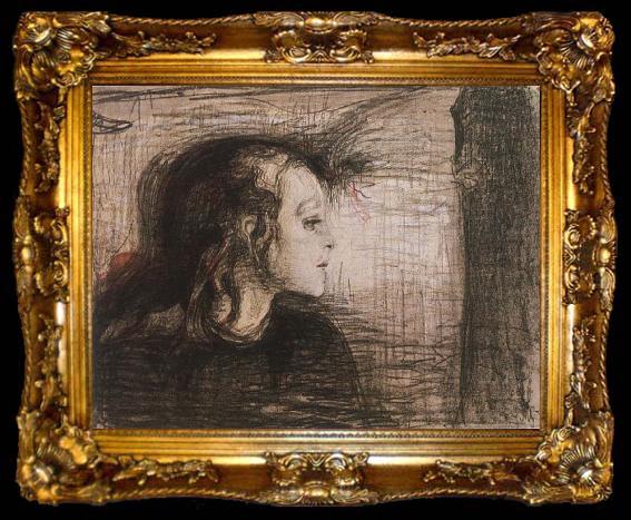 framed  Edvard Munch The Children is ill, ta009-2